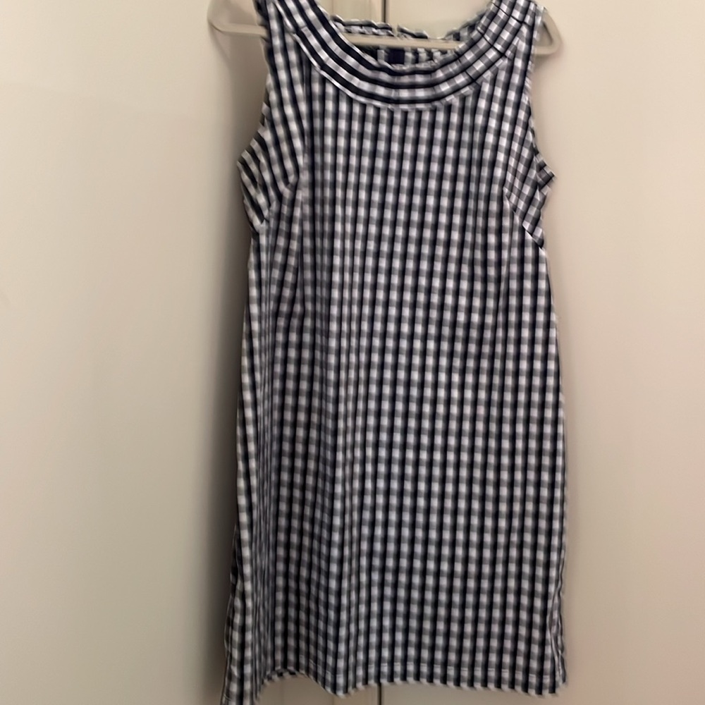 Black & White gingham 14 Petite Talbots cotton blend sleeveless shift